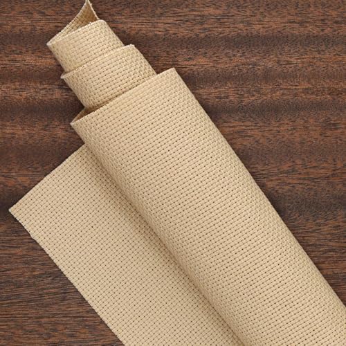 Essentials By Leisure Arts Aida Cloth, 14 Count, Wheat, Cross Stitch Fabric, Embroidery Fabric, Cross Stitch Supplies for Crafting, Stitching, and Sewing Projects 15X18 - color: Wheat