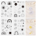 Magibeads 60Pcs Moon Sun Star Water Soluble Embroidery Stabilizer Adhesive Stick and Stitch Embroidery Transfer Paper for Hand Sewing Beginners Adults - color: Moon & Sun & Star