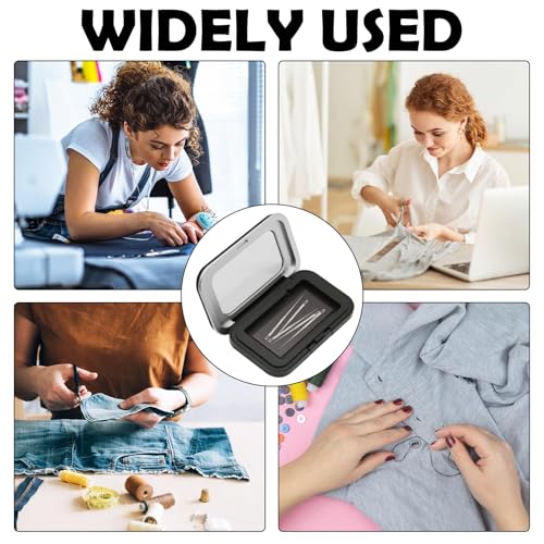 HINGTAI Magnetic Needle Holder Case with Clear Lid, Strong Built-in Magnet Secures Pins Under 6.5cm, Sewing Needle Organizer Box with Snap Closure, Craft Supplies Storage Gift for Sewers - color: 1Pcs