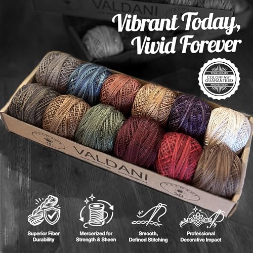 Valdani Pearl Cotton Sz 12 | Artist Palette | 110 Yds/Ball - color: Artist Palette S12, size: 12