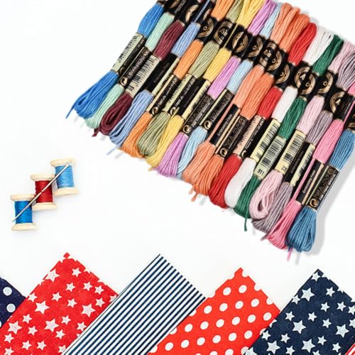 18 Skeins 6 Strands Rainbow Color Embroidery Thread Colorful Variegated Friendship Bracelet String Polyester Gradient Cross Stitch Floss Yarn Threads Bulk for Hand Sewing Bracelets Craft Diy