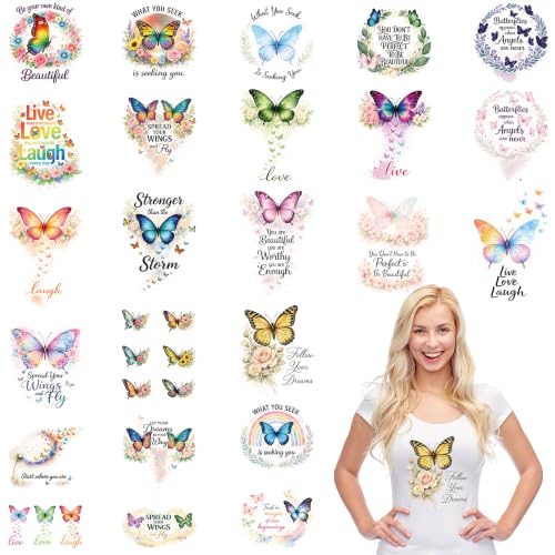 Butterfly Quote DTF Transfers Ready to Press 24 Pcs - color: Butterfly Quote
