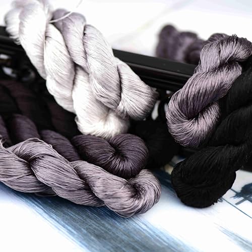 Natural 100% Silk Thread, Handmade Embroidery Thread Silk Floss 7 Colors 110m Each (14) - color: 14