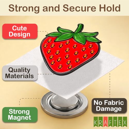 Kraftex Magnetic Needle Minder. Needleminder for Embroidery & Sewing. Cute Needlepoint Accessories. Magnetic Needle Holder for Cross Stitch. Cute Magnet Pin Gift - color: Fruits SCW