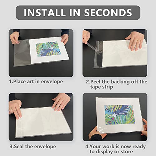 100Pack Acid-Free Crystal Clear Sleeves Storage Bags for 11x14 Photo - size: 11x14 100pack clear bags