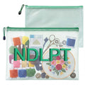 Sabary 2 Pcs Needlepoint Project Bag Clear Mesh Zipper Organizer, Green - color: Green