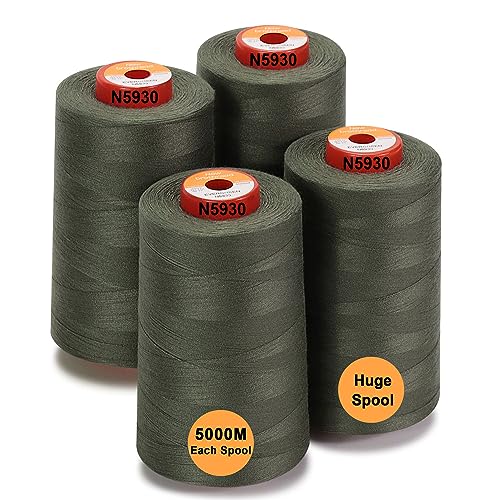 New brothread 4 Large Cones All Purpose Polyester Thread -Evergreen - color: 4xEvergreen