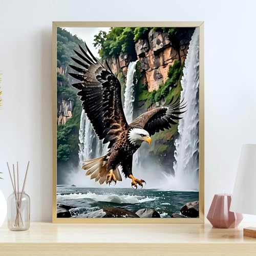 Eagle Cross Stitch Kits for Beginners Adults, Patterns Dimensions Needlepoint Art Crafts,Counted Cross Stitch Kits Embroidery Kits for Beginners Adults for Home Decor 11.8X15.7inch - color: Cross Stitch-1011-3