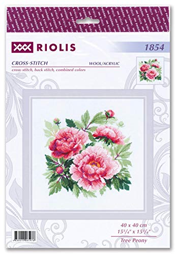 RIOLIS 1854 Tree Peony Counted Cross Stitch Kit 15.75 x 15.75 in