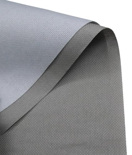 KCS 2 pc of 15" x 18"(38cmx45cm) 16 Count Cross Stitch Cotton Aida Cloth Needlework Fabric Box (Light Grey+Medium Grey,16CT) - color: Light Grey+medium Grey, size: 16CT