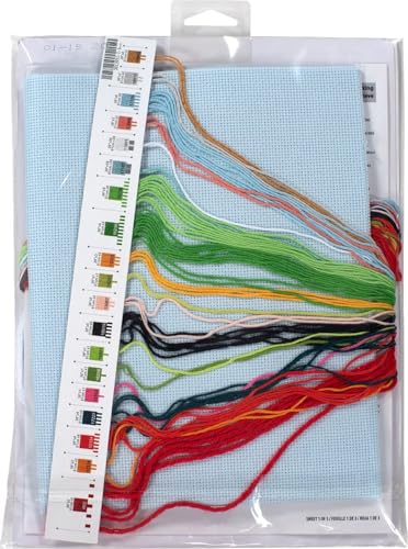 Dimensions 70-08996 Snowman Family DIY Personalizable Christmas Counted Cross Stitch Stocking Kit, 14 Count Light Blue Aida, 16" L