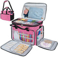 PAVILIA Large Knitting Yarn Storage Bag Crochet Organizer for Knitter, Pink - color: Heather Pink