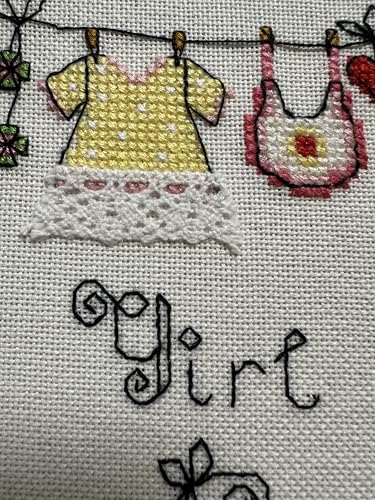 RIOLIS 1417 It's a Girl! Counted Cross Stitch Kit 7.87 x 7.87 in - style: It's a Girl! 1417