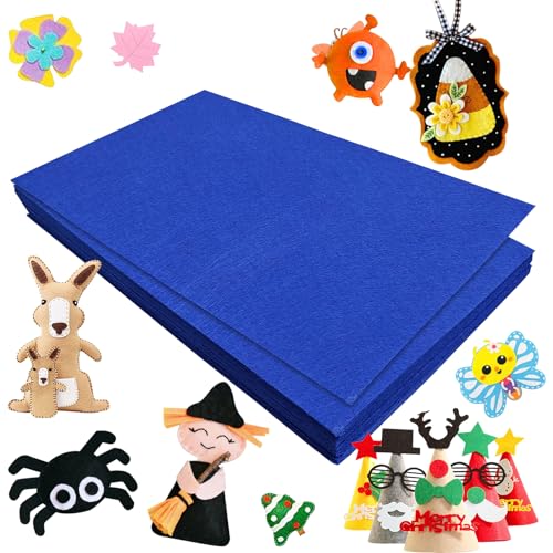 Jtnohx Felt for Crafts, 16 Pcs Felt Fabric, 7"×11.3" Stiff Felt Sheets, Craft Felt Square for Sewing (Dark Blue) - color: Dark Blue