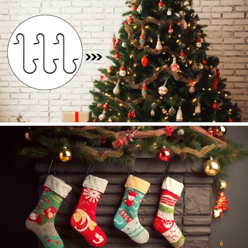 200 Pack Black Christmas Tree Hooks - Ornaments Hangers - color: Black-200pcs