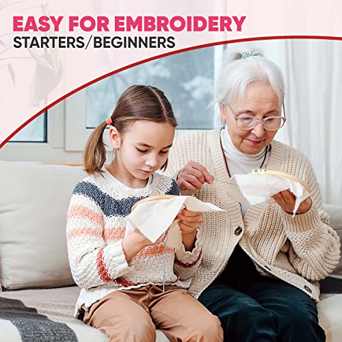 The ZenStore Birds & Flowers Embroidery Kit for Adults – Beginner DIY Hand Embroidery Set with Hoop, Stamped Fabric, Thread & Needles – Floral and Plant Pattern Sewing Craft Kit for Women & Teens - color: Floral Embroidery Kit For Beginners