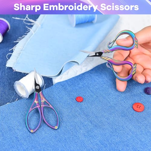 AQUEENLY Embroidery Scissors Matte Small Sewing Scissors for Fabric Cutting