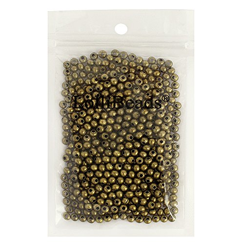 (R) Antiqued Bronze Smooth Round Metal Beads 4 mm 600 Pcs - color: Bronze 600 Pcs 4mm