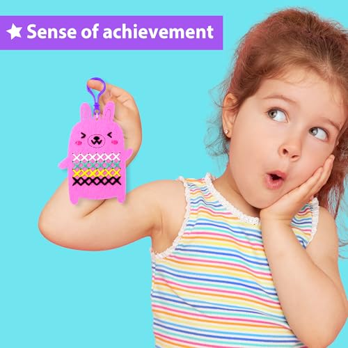 KRAFUN Cross Stitch Kit for Kids Age 5+ | 7 Beginner Projects - color: First Cross-Stitch