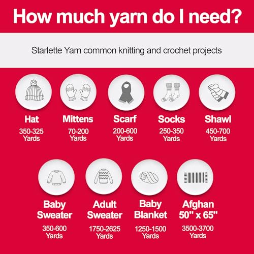 Mary Maxim Starlette Yarn, Soft Acrylic Yarn, 3.5 OZ, 180 Yards, Cardinal - color: Cardinal