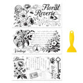 Peacoblue Black Text Vintage Flowers Rub On Transfers for Furniture 6"x12" - style: Black Text Vintage Flowers