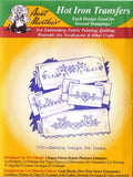Aunt Martha's Hot Iron Embroidery Transfer 3752 Charming Designs for Linens