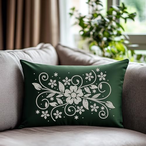 MAYJOYDIY Flower Leaves Rhinestone Iron on Decal Curved Vines Hotfix Transfer Sticker Tassel Heat Transfer Patch Shining Clothing Repair Applique for T-Shirt Hat Jacket Garment Bag DIY Decor - style: Flower Leaves