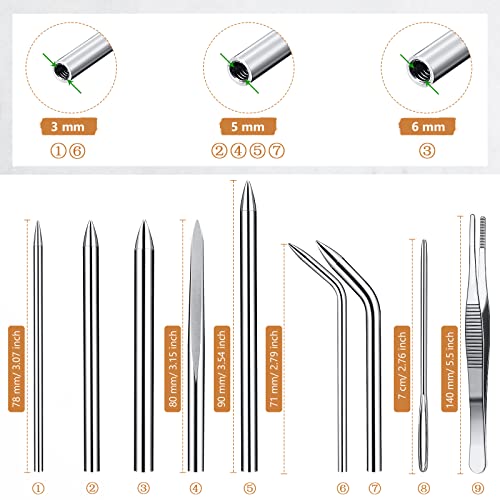 Shimeyao 12 Pcs 2026 Update Paracord FID Knotter Tools Set, Black - color: Black