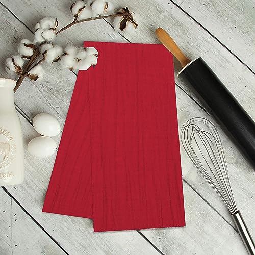 RUVANTI Flour Sack Towels 12 Pack 28”x28”, 100% Cotton Ring Spun – Red - color: Red, size: 12 Pack