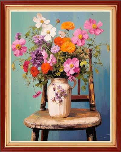 Funxvoot Stamped Cross Stitch Kits Beginners Full Range of Embroidery Kits for Adults 11CT Embroidery Patterns Needlepoint Kits Printed Cross Stitch Kits-Colorful Flowers 16x20 inch - color: Craftsstyle12