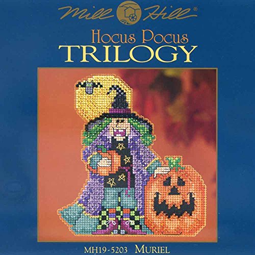 Muriel the Witch Halloween Beaded Cross Stitch Kit Mill Hill 2015 Hocus Pocus Trilogy MH195203