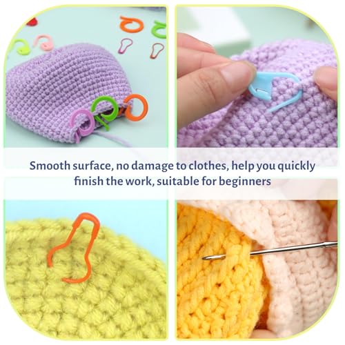 Hssugi 326PCS Stitch Marker, Crochet Knitting Markers with Sewing Needles