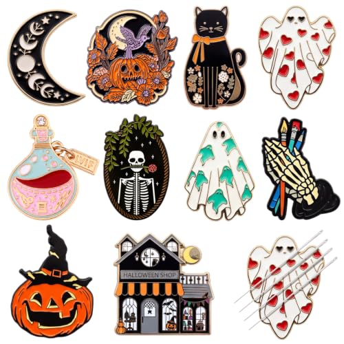 Wavyknot 10pcs Halloween Needle Minder Magnetic Pumpkin Ghost Needle Keeper - style: Halloween
