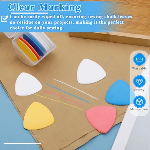 IMZAY 10 Pcs Triangle Tailors Chalk Set, Fabric Marking Chalk for Sewing