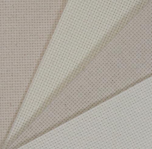 KCS 4/6 pc of 12" x 18" 30cmx45cm 16CT Counted Cotton Aida Cloth Cross Stitch Fabric (Cream+Oatmeal, 4 pc) - color: Cream+oatmeal, size: 4 pc