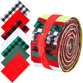 Tegeme 40pcs Christmas Jelly Fabric Strips for Quilting and DIY Craft 2.55" - color: Buffalo Plaid Style