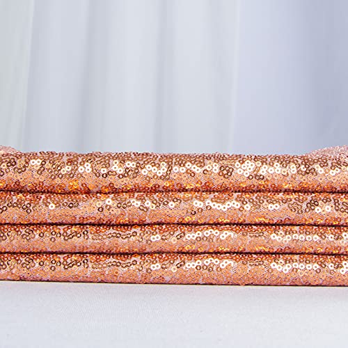 ShiDianYi 15 Feet Sequin Fabric by The 5 Yards Rose Gold Sequin Fabric for Sewing Costumes Sequin Knit Fabric Sequin Table Cloth Table Linen -0818S - color: Rosegold, size: 5 Yard