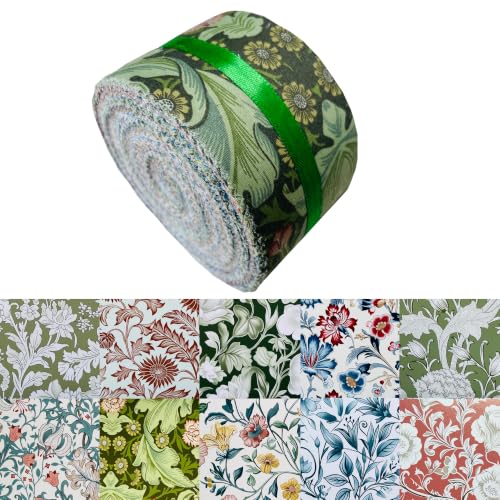 100% Cotton Quilting Fabric Jelly Roll Fabric-Morris Pattern A - color: Morris Pattern a