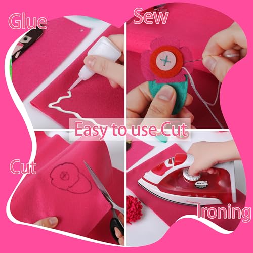 HaoFeiJH 6Pcs Felt Sheets 8"x20" (Soft Rainbow 12pcs) - color: Soft Rainbow 12pcs