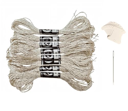 8 Skeins Silver Embroidery Floss,Metallic Embroidery Thread for DIY - color: metallic silver