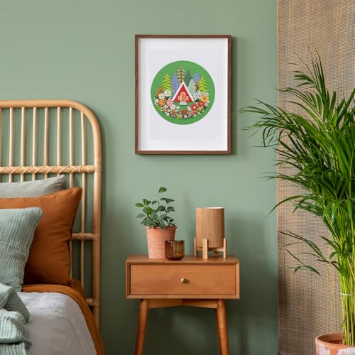 Louise Maelys Garden House Embroidery Kit for Beginners Forest DIY - color: Forest Cabin