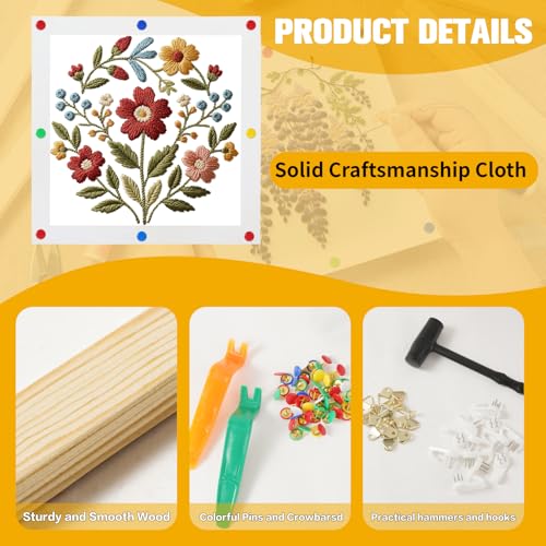24 Pcs Stretcher Bars for Needlework, 6 Sizes Wooden Canvas Needlepoint