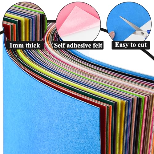 10PCS Purple Self Adhesive Felt Fabric Sheets Sticky Felt Sheets for Craft Supplies Art Home Making（8.3" x 11.8"/20 x 30cm） - color: Purple