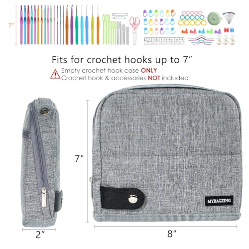 Crochet Hook Case, Stand-Up Crochet Hook Organizer for Hooks up to 7" - color: Grey, size: Fits up to 7 inches