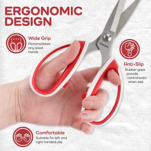JubileeYarn Workhorse Bertha All Purpose Heavy Duty Scissors - Red & White - 1 Unit - color: Workhorse Bertha - Red & White, size: 1 Unit