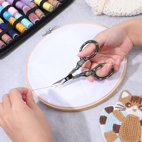 Vintage Needlework Scissors with Cover Small Sewing Scissors for Embroidery Craft Cross Stitch Crochet Yarn Detail Thread Shears Sharp Snips