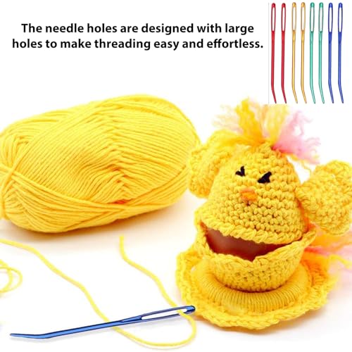 8 Pcs Yarn Darning Tapestry Needles—Stainless Steel Bent Tip Sewing Needle,Large Eye Tapestry Needles with Storage Box