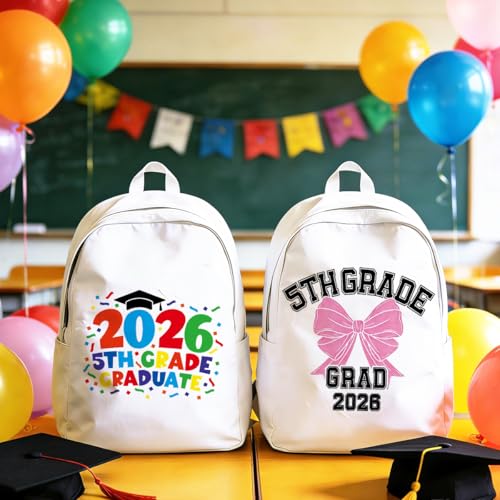 24Pcs 5th Grade Grad Dtf Transfers Ready to Press Fifth Grade Graduation Iron on Transfers for Tshirts Elementary School Heat Transfer Vinyl Stickers for Clothing Pillows Bag DIY Crafts - color: 5th Grade Grad