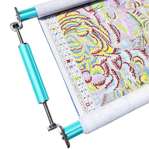 Couple Embroidery Art Embroidery Clip Frame Cross Stitch 4 Slot Presser Heavy Duty Embroidery Bandage Embroidery Frame Needlepoint Frame Embroidery Scroll Frame Embroidery Frames (Blue, 40cm) - size: 40cm
