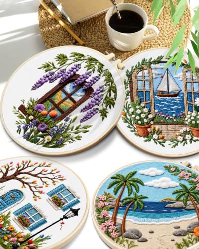 TINDTOP Embroidery Kit for Adult, Embroidery DIY Starter Kit - color: Window